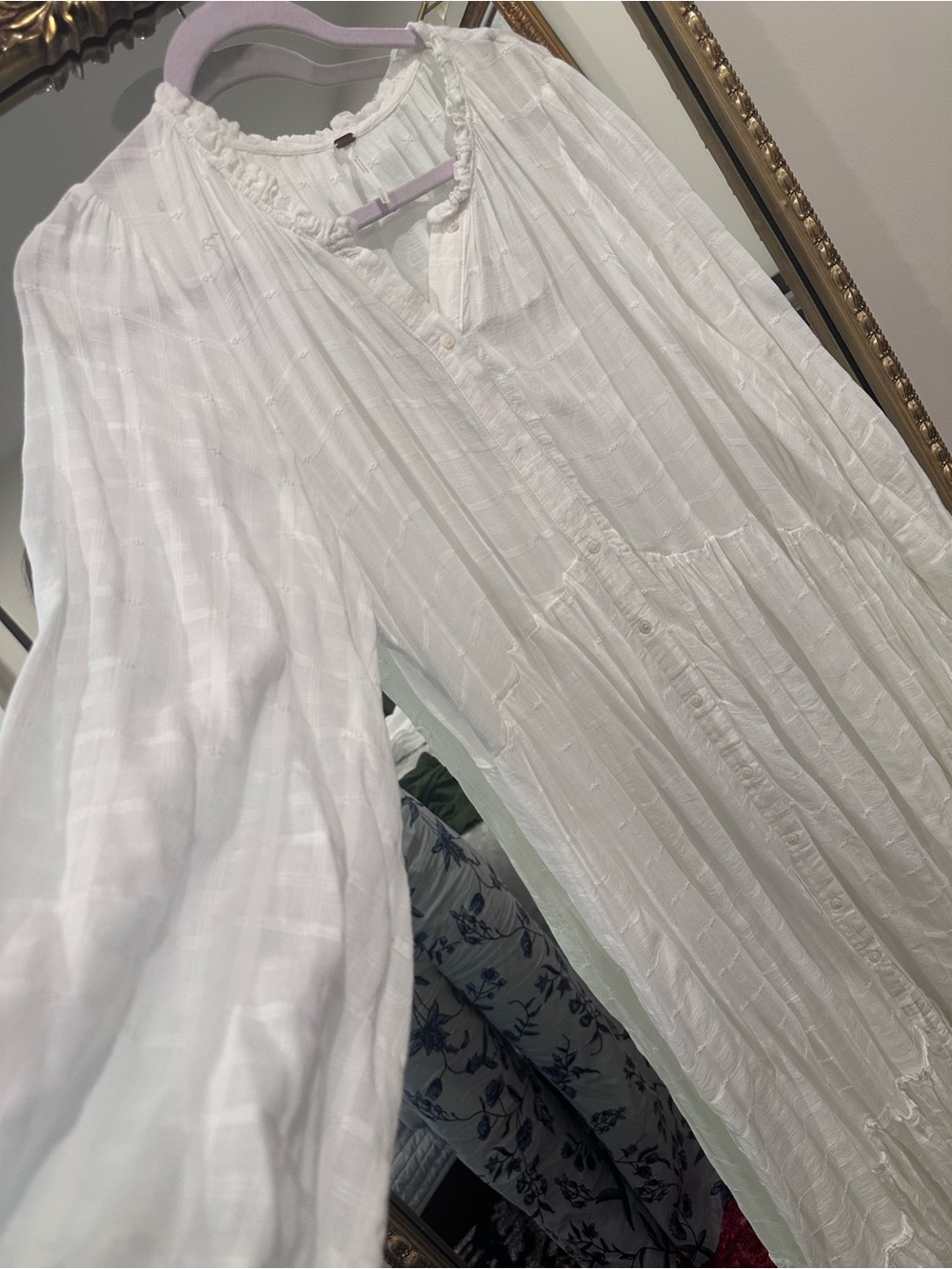 Free People White Tiered Button Maxi Dress - Picture 3 of 5